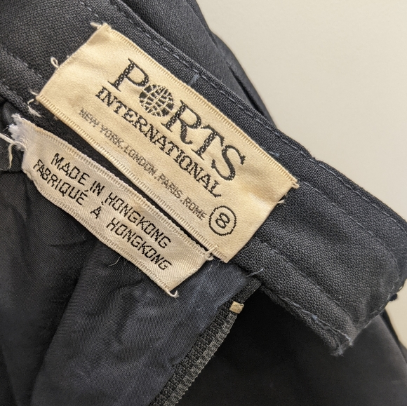 VINTAGE 100% wool navy blue midi skirt suit blazer set, sz 8 (fits S) - Picture 7 of 9